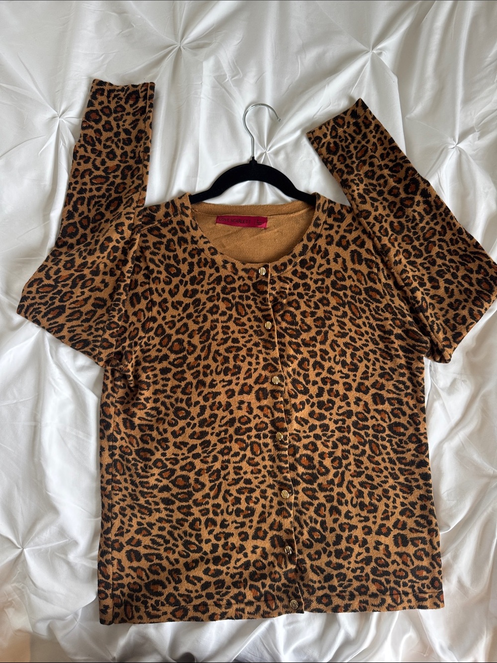 Scarlett Leopard-Print Button-Up Top - Brown